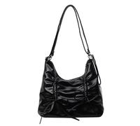 MALSSE Borsa da donna in pelle PU spalla moda semplice zaino bowknot ascellare per pendolarismo donna pelle PU spalla elegante ascella archi zaino a tracolla, Nero , One Size