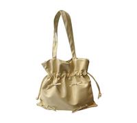 MALSSE Borsa da donna sotto le ascelle con fiocchi borsa all-matching borsa ascella grande capacità secchio scuola estetica spalla donna secchio archi ascella pelle PU ascella spalla estetica, Giallo