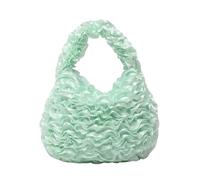 MALSSE Borsa da lavoro pieghettata alla moda per donne professionali in tessuto di poliestere grande scomparto portaoggetti da viaggio pratiche essenziali per viaggi d'affari, Verde, One Size
