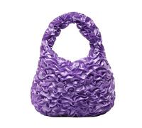 MALSSE Borsa da lavoro pieghettata alla moda per donne professionali in tessuto di poliestere grande scomparto portaoggetti da viaggio pratiche essenziali per viaggi d'affari, Viola, One Size