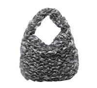 MALSSE Borsa da lavoro pieghettata alla moda per donne professionali in tessuto di poliestere grande scomparto portaoggetti da viaggio pratiche essenziali per viaggi d'affari, grigio, One Size
