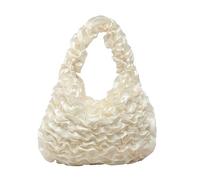 MALSSE Borsa da lavoro pieghettata alla moda per donne professionali in tessuto di poliestere grande scomparto portaoggetti da viaggio pratiche essenziali per viaggi d'affari, bianco, One Size