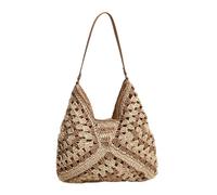 MALSSE Borsa da spiaggia per le donne Borsa a tracolla alla moda Borsa a tracolla Trend Seasides borsa scava fuori paglia per tutti i giorni da donna spalla di paglia da spiaggia scavata borsa