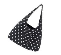 MALSSE Borsa della spesa da donna di grande capacità ascella elegante spalla a pois pendolari drogheria donna elegante borsa a tracolla pendolarismo ascella grande capacità, Nero , One Size