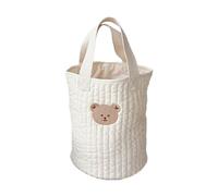 MALSSE Borsa in cotone Pannolino di grande capacità per le donne Trapuntato Ricamo Tote Storage Versatile Borsa Neonato Cotone Letto Storage, J, One Size