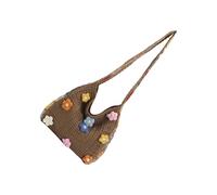 MALSSE Borse da spiaggia all'uncinetto borse da spiaggia alla moda borse da spiaggia borsa a tracolla per le donne estati vacanza borsa a tracolla borsa all'uncinetto borsa toted per le donne, cachi