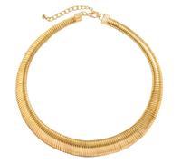 MALSSE Catena spessa esagerata dei monili del collo del grunge della collana unica del collare per la collana esagerata, Gold, come descritto, come descritto