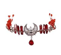 MALSSE Cerchietto da sposa con cristalli da strega, luna, per carnevale, feste, cosplay, accessori da sposa, fascia per capelli con luna