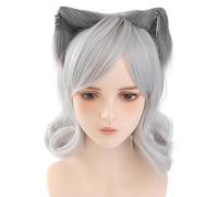 MALSSE Cerchietto per capelli con orecchie di volpi per cosplay con orecchini, da donna, adolescenti, per appassionati di film, anime, incontri a tema, cosplay, copricapo per capelli, gatti, volpi
