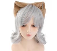 MALSSE Cerchietto per capelli con orecchie di volpi per cosplay con orecchini, da donna, adolescenti, per appassionati di film, anime, incontri a tema, cosplay, copricapo per capelli, gatti, volpi