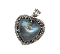 MALSSE Ciondolo in labradorite decorato con pietre preziose di ametista, per donne alla moda che migliorano il loro stile personalizzato. Ciondolo in labradorite, Misura unica, come descritto, come