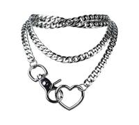 MALSSE Collana a catena cubana multistrato versatile Y Designs collana multistrato catene cubane per look streetwear Edgy