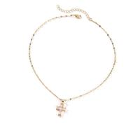 MALSSE Collana con ciondolo a forma di crocifisso ispirato alla fede, con zirconi scintillanti, accessorio elegante da indossare tutti i giorni, ornamento spirituale, Misura unica, come descritto