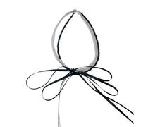 MALSSE Collana di perle con fiocco a doppio strato catena alla clavicola elegante collana di perle collana versatile catena per clavicola decorazione gioielli, Misura unica, come descritto, come