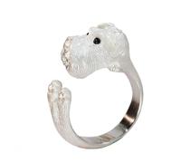 MALSSE Collana girocollo con anelli aperti per cani in lega per animali domestici, catena regolabile per clavicola, per donne e ragazze, regali per amanti degli animali, Misura unica, come descritto