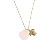 MALSSE Collana in acciaio inox, lunghezza regolabile, con ciondolo a forma di delfino, tartarughe marine, stelle marine, conchiglie, accessorio per feste, Misura unica, come descritto, come descritto