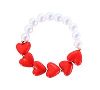 MALSSE Collana portatile con perline in resina e perle a forma di cuore alla moda per le donne cercano design unici accessori romantici regali d'amore di coppia