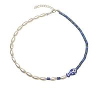 MALSSE Collana unica a forma di pesce pagliaccio con accenti di perline colorate, versatile e alla moda, decorazione colorata, Misura unica, come descritto, come descritto