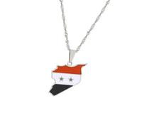 MALSSE Collana unica con ciondolo a forma di mappa della Siria, elegante collezione di gioielli per gli amanti dei viaggi e gli appassionati di cultura e souvenir di viaggio, Misura unica, come