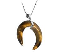 MALSSE Collana unica con luna crescente che cattura l'occhio con cristalli di pietra naturale per date feste gioielli spirituali, Misura unica, come descritto, come descritto