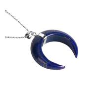 MALSSE Collana unica con luna crescente che cattura l'occhio con cristalli di pietra naturale per date feste gioielli spirituali, Misura unica, come descritto, come descritto