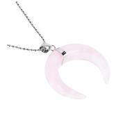 MALSSE Collana unica con luna crescente che cattura l'occhio con cristalli di pietra naturale per date feste gioielli spirituali, Misura unica, come descritto, come descritto