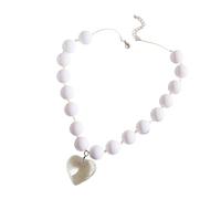 MALSSE Collana versatile a forma di cuore con perline che aggiunge fascino ai tuoi abiti, adatta per feste di lavoro e serate romantiche. Gioielli alla moda, Misura unica, come descritto, come