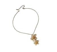 MALSSE Collana versatile con medaglione floreale regolabile catena clavicola in lega artigianale catena leggera accessorio moda accessorio collana a catena personalizzabile, Misura unica, come