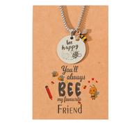 MALSSE Collana versatile in acciaio inossidabile con ciondolo a forma di api con lettera e api, collana unisex con ciondolo a forma di lettera