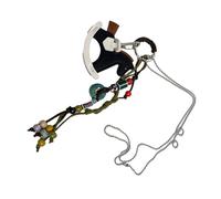 MALSSE Collana versatile staccabile con ciondolo a forma di cavallo nero alla moda collana con perline in ceramica con ciondolo a catena per il collo accessorio alla moda collana alla moda