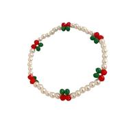 MALSSE Comodo elastico con perle finte e cristalli colorati perline catena a mano da donna braccialetto gioielli per feste perle colorate cristallo, Misura unica, come descritto