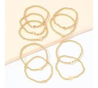 MALSSE Confezione da 9 braccialetti alla moda in oro con stelle e luna, adatti per varie occasioni, gioielli eleganti da polso