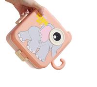 MALSSE Contenitore per alimenti a 3 sezioni in acciaio inox con coperchio in PP portatile Cartoon Design School Lunch Box per studenti lavoratori bambini Lunch Box con design cartone animato