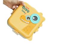 MALSSE Contenitore per alimenti a 3 sezioni in acciaio inox con coperchio in PP portatile Cartoon Design School Lunch Box per studenti lavoratori bambini Lunch Box con design cartone animato