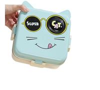 MALSSE Contenitore per alimenti a 3 sezioni in acciaio inox con coperchio in PP portatile Cartoon Design School Lunch Box per studenti lavoratori bambini Lunch Box con design cartone animato