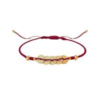 MALSSE Cordoncino rosso intrecciato a mano con intricato ciondolo a forma di denaro, fatto a mano, adatto per occasioni di buon auspicio, corda rossa portafortuna, Misura unica, come descritto