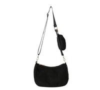 MALSSE Coreano Elegante E Pratico Tinta Unita Spalla Ascellare Borsa A Tracolla In Velluto A Coste Con Cerniera Borsa A Tracolla Con La Borsa Della Moneta Per Le Donne Vell, Nero , One Size