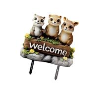 MALSSE Creativo Animale Tema Benvenuto Segno Decorazione Giardino Esterna Pali A Terra Accessorio Paesaggio Per Cortili Aiuola PVC Giardino