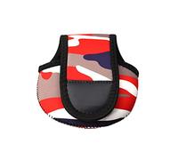 MALSSE Custodia protettiva per mulinello da pesca in neoprene spesso, custodia protettiva portatile per pesca, Rosso acceso, Taglia unica