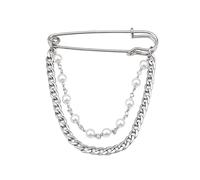 MALSSE Delicata spilla da bavero con strass e cristalli, per zaino, abbigliamento, elegante spilla da colletto con perle, Metallo