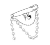 MALSSE Delicata spilla da bavero con strass e cristalli, per zaino, abbigliamento, elegante spilla da colletto con perle, Metallo