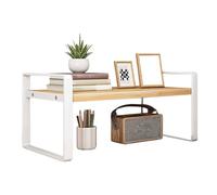 MALSSE Design semplice Desktop Organizzatori Scaffale Per Scrivania Ufficio Ferro E Legno Studente Libreria Soluzione di Risparmio di Spazio Rack Risparmio di Spazio