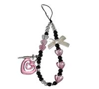 MALSSE Dolce Cuore Croce Bead Telefono Fascino Cinghie Chiavi Auto Pendenti Appesi Borsa Moda Decorazione Cordino Accessori Borsa Pendente Telefono Cinghia Cordino Per Chiavi Cartoon Charm Catena