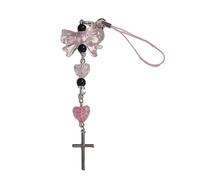 MALSSE Dolce Cuore Croce Bead Telefono Fascino Cinghie Chiavi Auto Pendenti Appesi Borsa Moda Decorazione Cordino Accessori Borsa Pendente Telefono Cinghia Cordino Per Chiavi Cartoon Charm Catena
