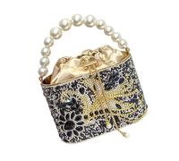 MALSSE Elegante borsa a tracolla da donna con strass, tracolla a catena da sera, borsa messaggeri per feste e balli studenteschi da donna con strass a tracolla elegante per matrimonio, Nero , One Size