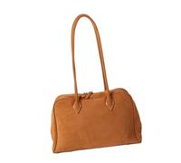 MALSSE Elegante borsa a tracolla da donna semplice borsa a tracolla in pelle PU per uso quotidiano e occasioni speciali Retro maniglia superiore, Colore Castagno, One Size