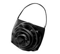 MALSSE Elegante borsa a tracolla floreale casual con tracolla a catena per feste serali e celebrazioni di nozze borsa retrò, Nero , One Size