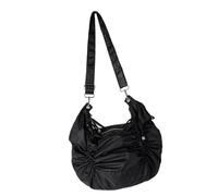 MALSSE Elegante borsa a tracolla giapponese coreana con coulisse pieghettata borsa a tracolla per donne alla moda casual borsa a tracolla coreana giapponese, Nero , One Size