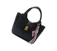 MALSSE Elegante borsa a tracolla in pelle PU con tracolla staccabile e ampie borse a tracolla per tutti i giorni essenziale borsa a secchiello con tracolla regolabile, Nero , Taglia unica