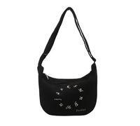 MALSSE Elegante borsa a tracolla in velluto a coste casual borse per gnocchi con tracolla regolabile Satchel per un comodo uso quotidiano Borsa casual da donna, Nero , One Size